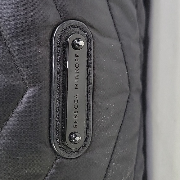 Rebecca Minkoff Black Nylon Quilted Chain Strap Crossbody Shoulder Bag - Picture 6 of 15